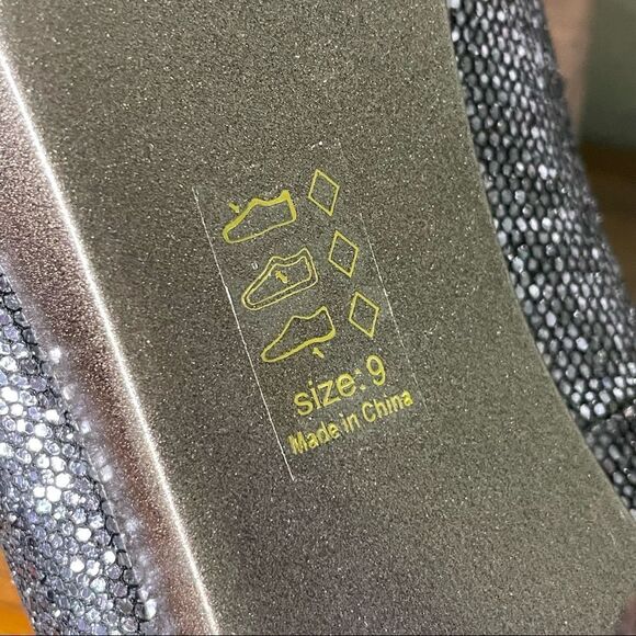Promise Stiletto Platform Glitter Sparkly Steel Gray / Pewter High Heels Size 9 - Picture 9 of 15